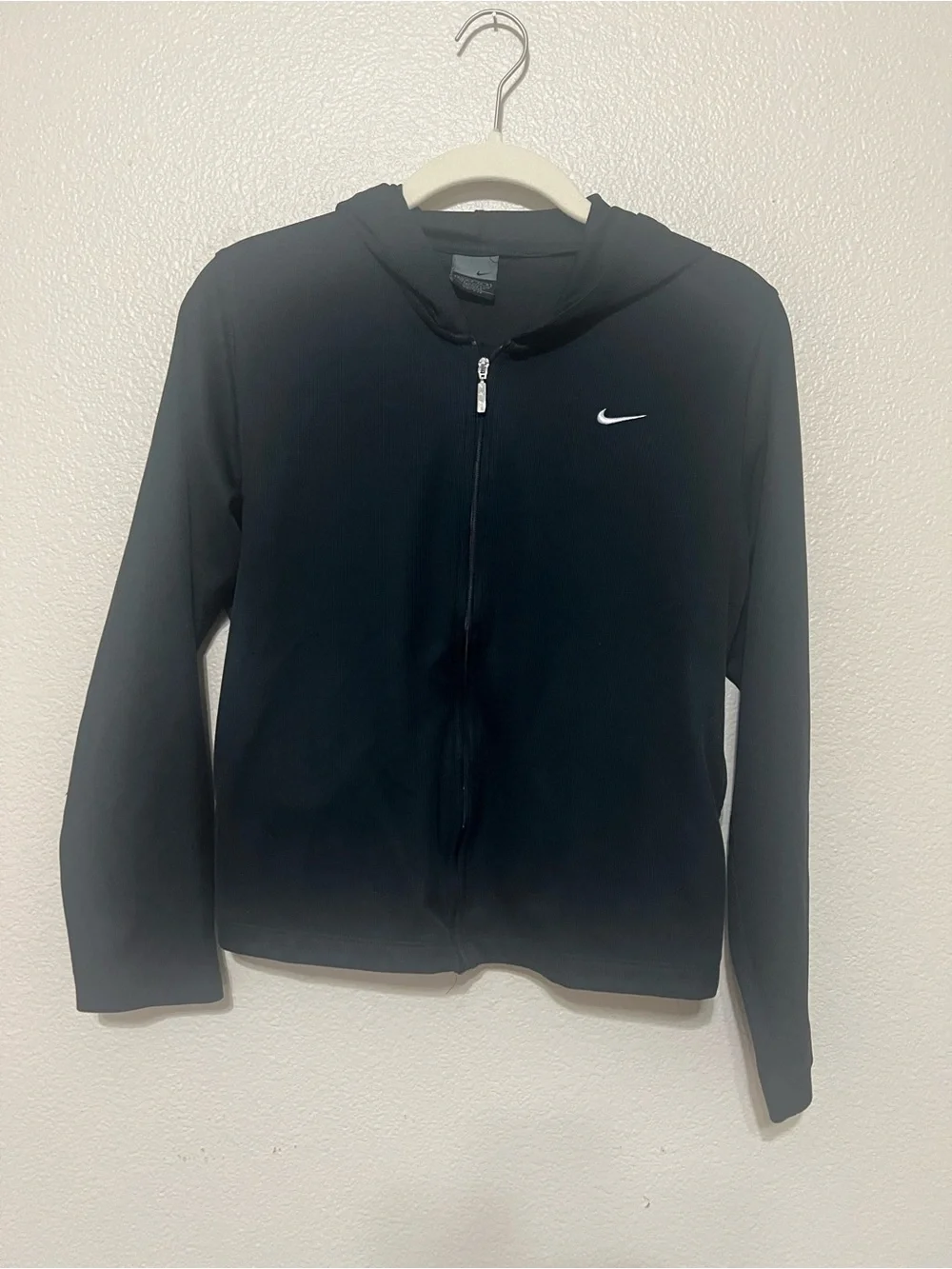 Nike Black Full-Zip Hooded Bomber Jacket